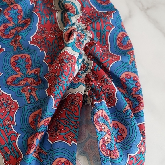 Urban Coco Bohemian Split V- Neck Tassle Tie Side Slit Swimsuit Cover-up Size XL - Picture 9 of 13